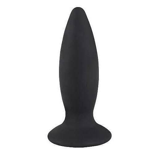 Чёрная перезаряжаемая анальная пробка Black Velvets Recharge Plug L - 14,7 см.