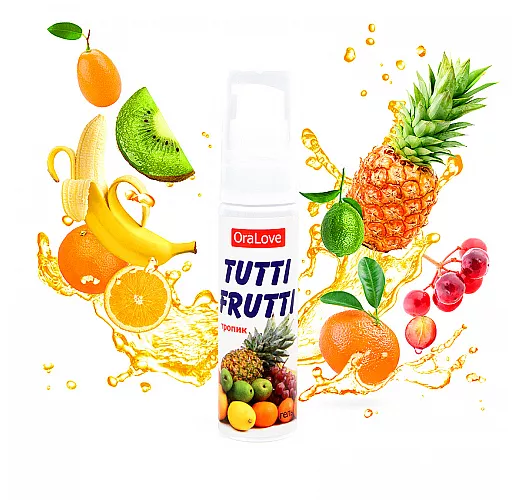 Оральный гель-смазка Tutti-frutti "Тропик" с потрясающим вкусом тропических фруктов - 30 гр.