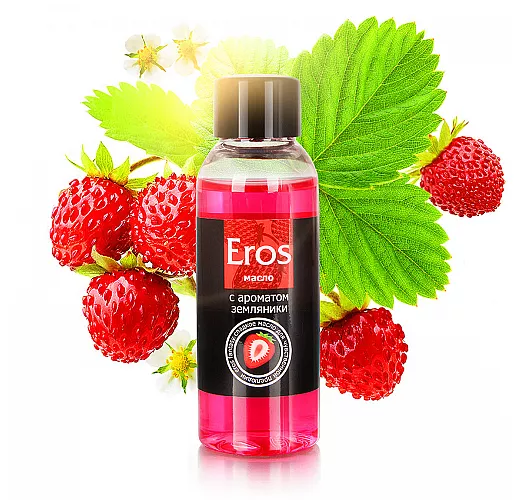 Массажное масло Eros Fantasy с приятным ягодным ароматом земляники - 50 мл.