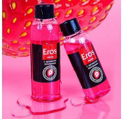 Массажное масло Eros Fantasy с приятным ягодным ароматом земляники - 50 мл.