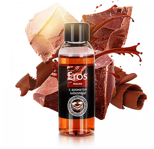 Масло массажное Eros Tasty с бархатистым, терпко-сладким ароматом шоколада - 50 мл.