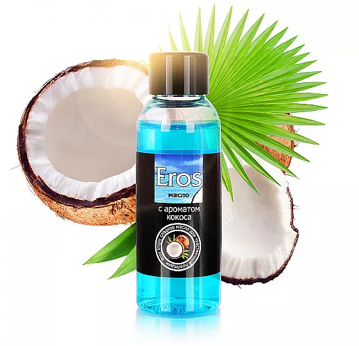 Массажное масло Eros Tropic с нежным, сладко-сливочным ароматом кокоса - 50 мл.