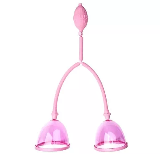 Вакуумный массажёр для груди розового цвета