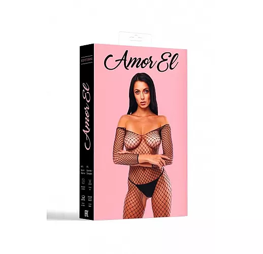 Комбинезон-сетка Estela от Amor El с рукавами длиной 3/4 S-M-L черный