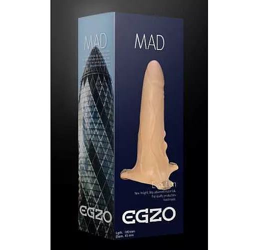 Полый поясной фаллоимитатор MAD - 18 см.