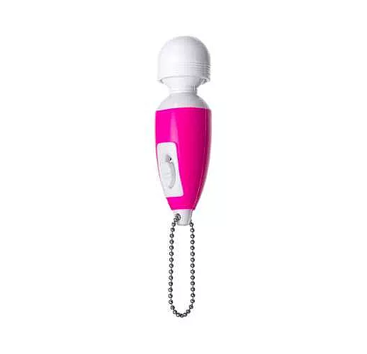 Розово-белый вибратор-брелок