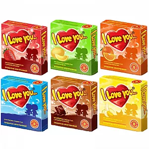 Презервативы "I Love You" № 12 со случайным вложением из шести вариантов - 12 шт.