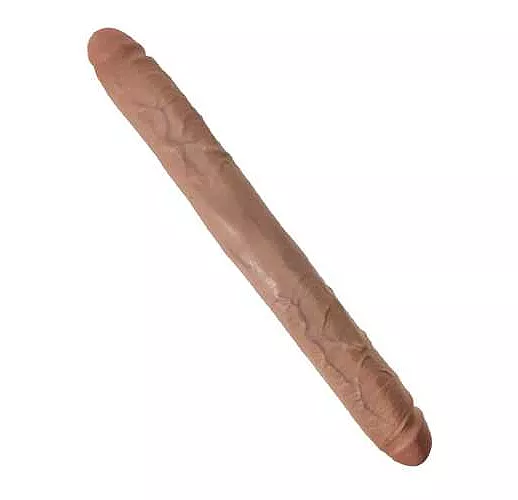 Кофейный двусторонний фаллоимитатор 16" Thick Double Dildo - 40,6 см.