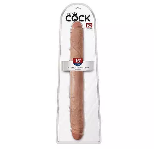 Кофейный двусторонний фаллоимитатор 16" Thick Double Dildo - 40,6 см.