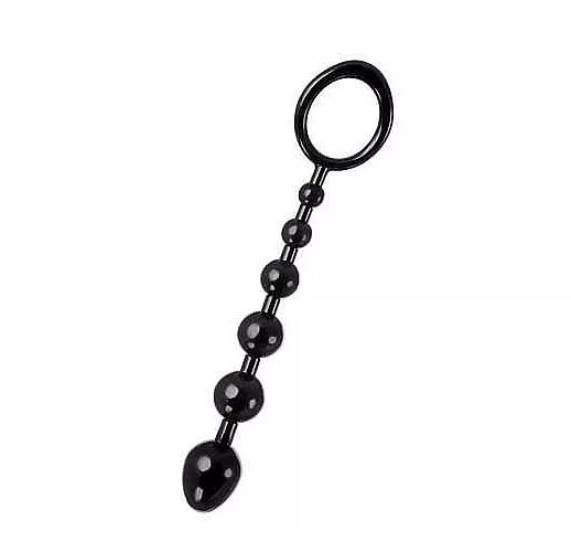 Анальная цепочка черного цвета A-toys - 19,8 см.