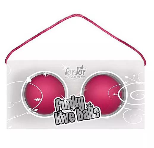 Веселые розовые вагинальные шарики Funky love balls Веселые розовые вагинальные шарики Funky love balls