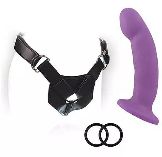 Изогнутый фаллоимитатор с креплением на регулируемом поясе ADVANCED HARNESS KIT WITH CICI - 15 см