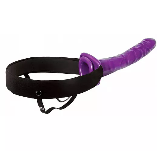 Мужской полый фиолетовый страпон 10" Purple Passion Hollow Strap-On - 24 см.