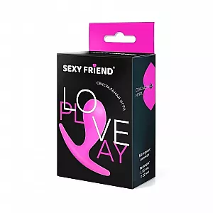 Розовая силиконовая анальная пробка Sexy Friend "Love Play" эргономичной формы - 5,5 см.
