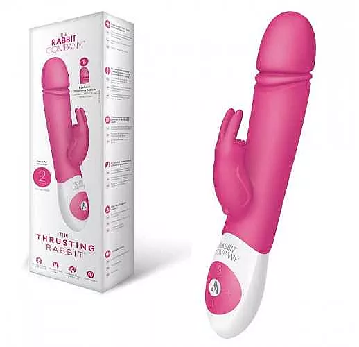 Розовый вибратор с функцией толкания Thrusting Rabbit