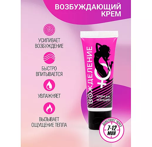 Возбуждающий женский экспресс-крем "Вожделение" для мгновенного возбуждения - 15 мл.