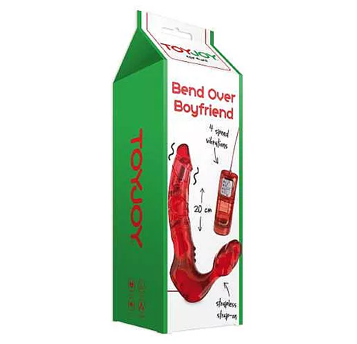 Безремневой вагинальный страпон с вибратором Bend Over Boyfriend Red - 21 см. Безремневой вагинальный страпон с вибратором Bend Over Boyfriend Red - 21 см.