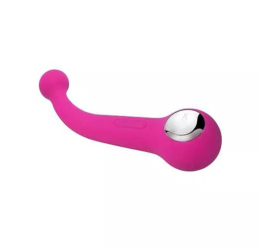 Вибратор Bonnie Plum Red с 2 моторами и гнущейся головкой - 20 см.