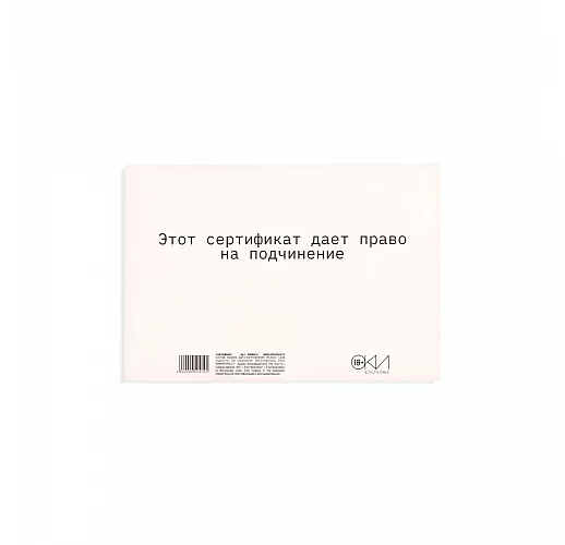 Сертификат на «Подчинение» - 1 шт.