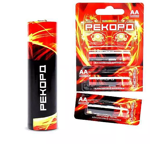 Батарейка "Рекорд" типа AA (LR6) «пальчиковая» - 1 шт.