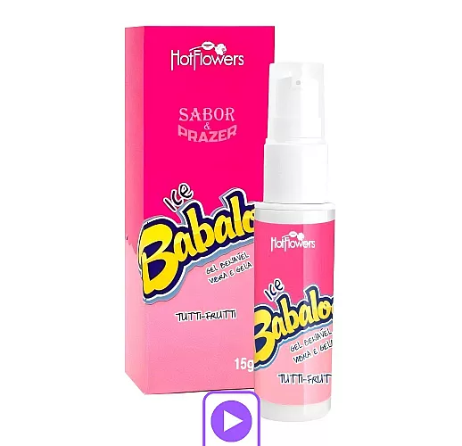 Оральный гель Hot Flowers "Ice Babaloo" со вкусом «тутти-фрутти» и эффектом холодка - 15 гр.
