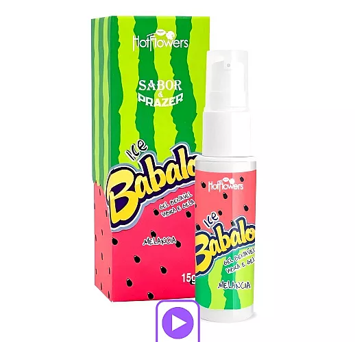 Оральный гель Hot Flowers "Ice Babaloo" со вкусом арбуза и эффектом холодка - 15 гр.