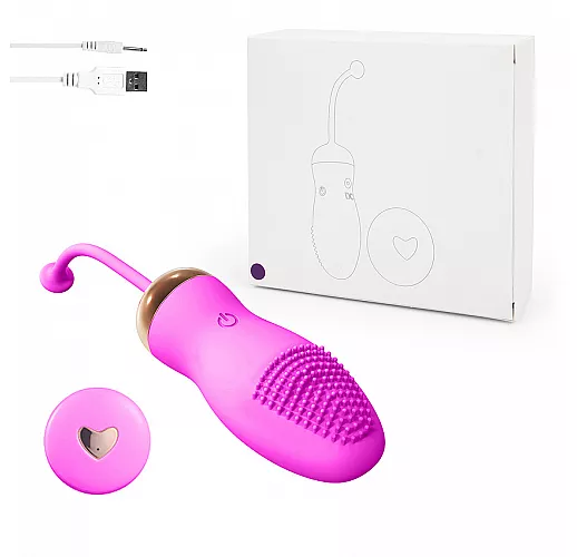 Силиконовое виброяичко цвета фуксия с дистанционным пультом