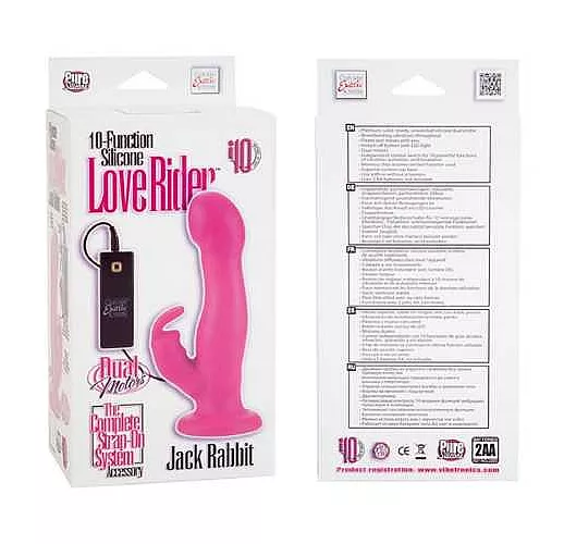 Вибромассажёр-насадка 10-Function Silicone Love Rider Jack Rabbit - 19 см.