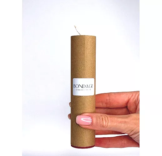 Бордовая низкотемпературная БДСМ-свеча Wax Play "Bondage To Blaze" для тактильной практики