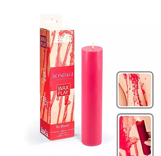 Бордовая низкотемпературная БДСМ-свеча Wax Play "Bondage To Blaze" для тактильной практики