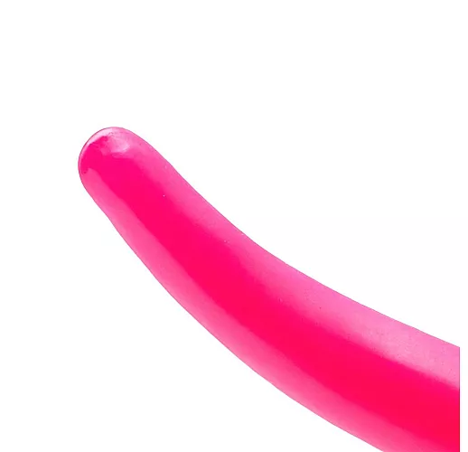 Розовый изогнутый стимулятор простаты из геля - 12,5 см.