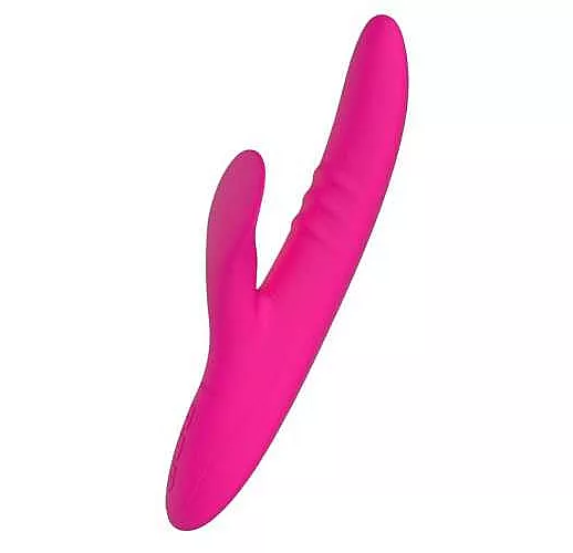 Розовый вибратор с клиторальным стимулятором Nalone Peri -  23,3 см.