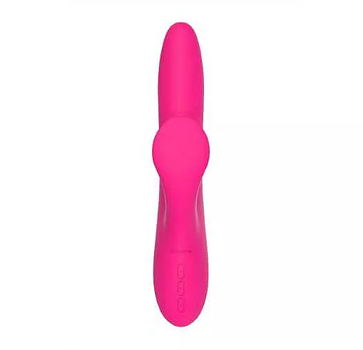 Розовый вибратор с клиторальным стимулятором Nalone Peri -  23,3 см.