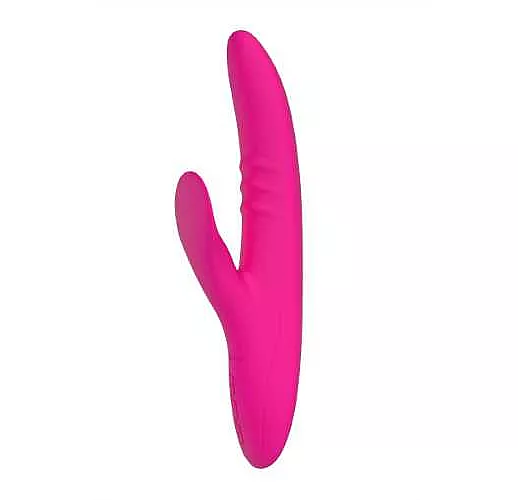 Розовый вибратор с клиторальным стимулятором Nalone Peri -  23,3 см.