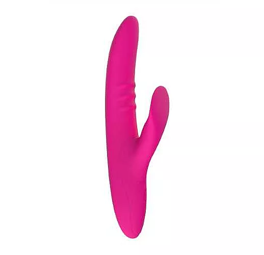 Розовый вибратор с клиторальным стимулятором Nalone Peri -  23,3 см.