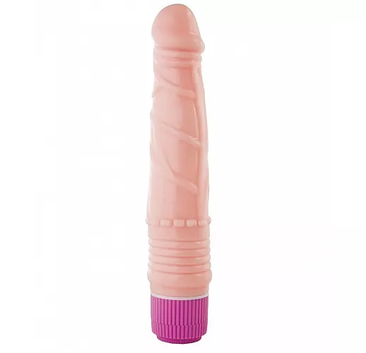 Вибратор-реалистик с рельефом в виде рёбрышек - 21 см.