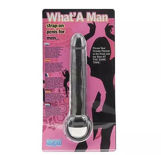 Чёрная насадка на пенис для анальной стимуляции WHATA MAN - 16 см. Чёрная насадка на пенис для анальной стимуляции WHATA MAN - 16 см.