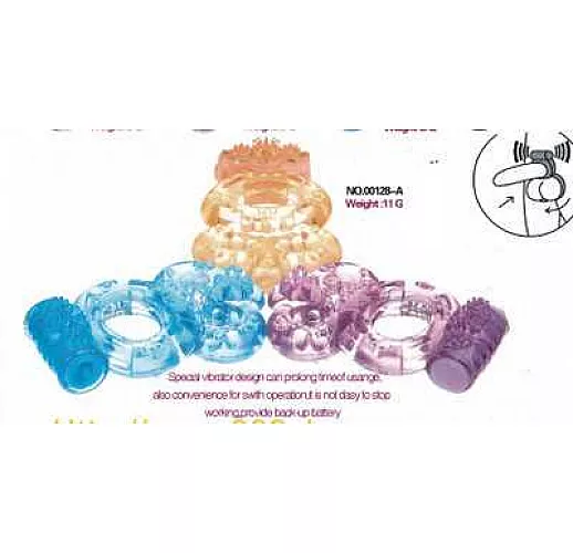 Голубое эрекционное кольцо с вибратором и подхватыванием мошонки