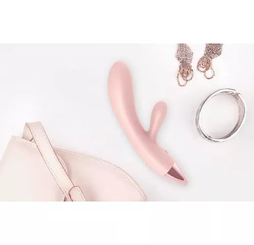 Хай-тек вибромассажёр-носорог для G-стимуляции с клиторальным отростком Rhino - 20,5 см.