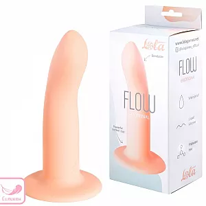 Телесный анальный дилдо Flow "Emotional Flesh" из «жидкого силикона», на присоске - 13 см.