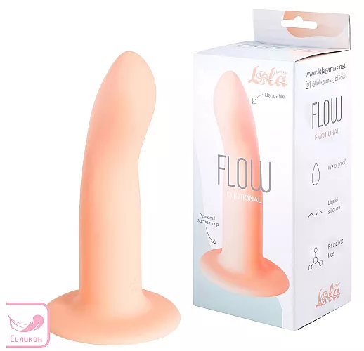 Телесный анальный дилдо Flow "Emotional Flesh" из «жидкого силикона», на присоске - 13 см.