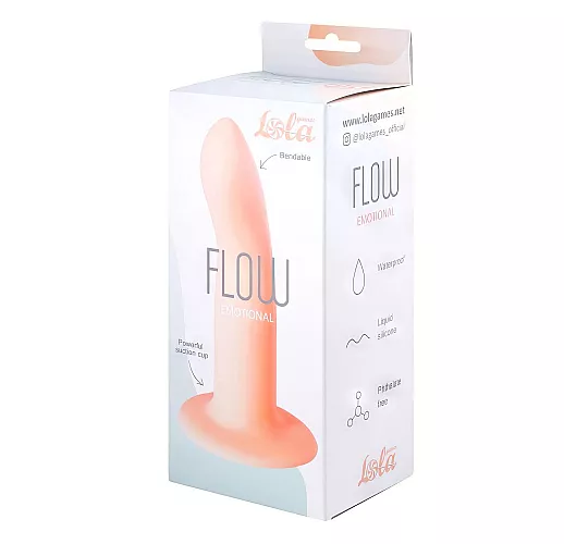 Телесный анальный дилдо Flow "Emotional Flesh" из «жидкого силикона», на присоске - 13 см.
