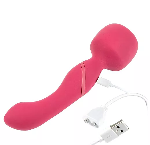 Двусторонний массажер Lola "Heating Wand" 2x10 режимов вибрации, нагрев до 42°C, IPX7, USB - 22 см.