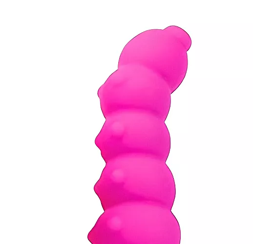 Розовый силиконовый рельефный вибромассажер Cosmo со стимулирующими "точками" - 11,5 см.