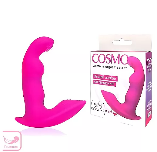 Силиконовый вибромассажер с двумя отростками с «усиками» для стимуляции клитора и точки G -  9 см.