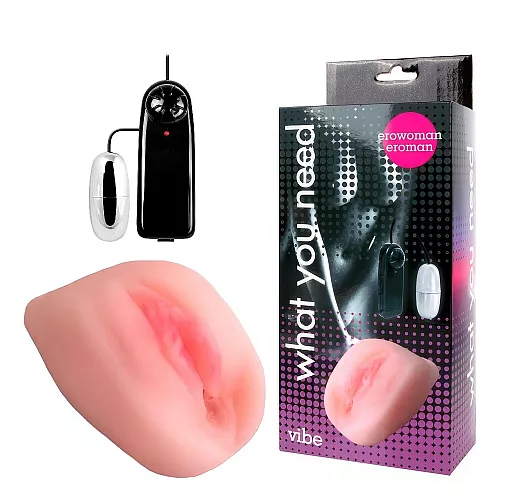 Телесная вагина Erowoman Vibe из киберкожи "CyberSkin" с одним любовным отверстием и вибрацией