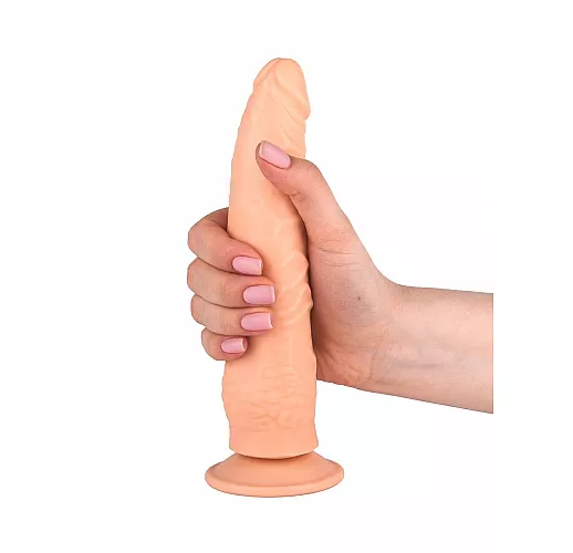 Реалистичный гелевый дилдо на присоске - 19,5 см.