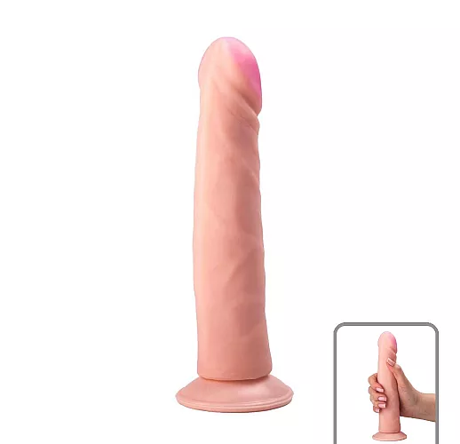 Упругий фаллоимитатор из киберкожи "NeoSkin" на присоске - 21 см.