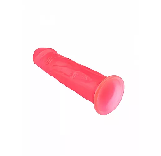 Розовый гелевый фаллоимитатор с подошвой-присоской - 18,5 см.