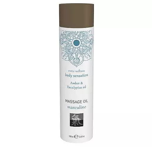 Массажное масло с ароматом амбры с добавлением эвкалиптового масла - 100 мл.